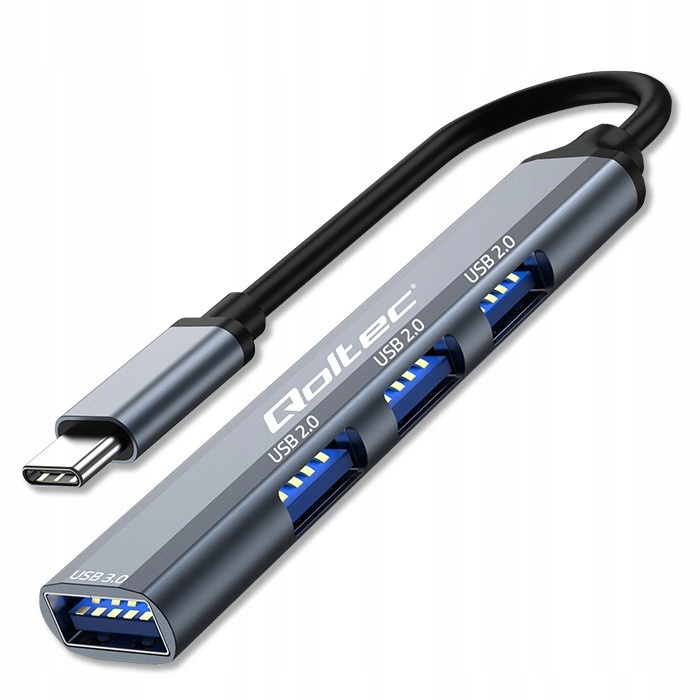 QOLTEC HUB adapter USB-C 3.1 4w1 | USB 3.0 | 3x USB 2.0