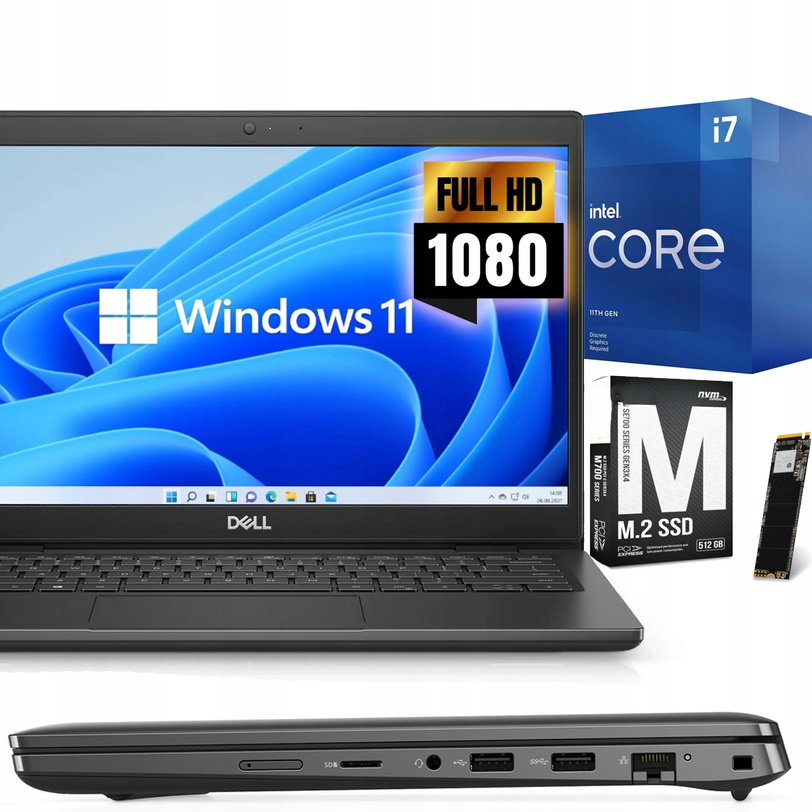 WYDAJNY i mobilny laptop Dell Latitude 14 3420 i7-11G 16GB 1TB SSD FHD W11P