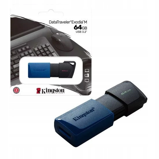 SZYBKI Markowy Pendrive Kingston 64GB USB 3.2 Exod