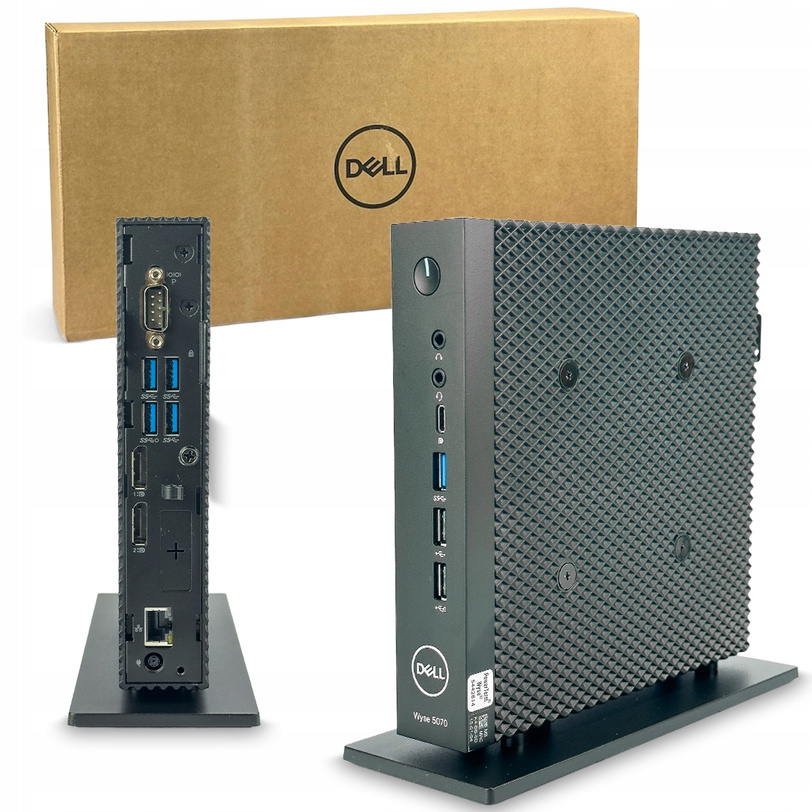 PROFESJONALNY Thin Client Dell Wyse 5070 QUAD 8GB 128SSD USB-C RS232 +STAND