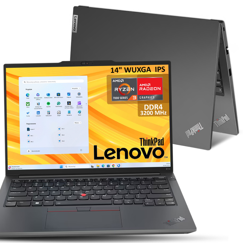 NOWY Laptop Lenovo ThinkPad 14 GEN 5 RYZEN 16GB SSD RADEON W11Pro