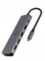 GEMBIRD Adapter USB-C Hub USB-C PD HDMI x2 USB 3.0x3